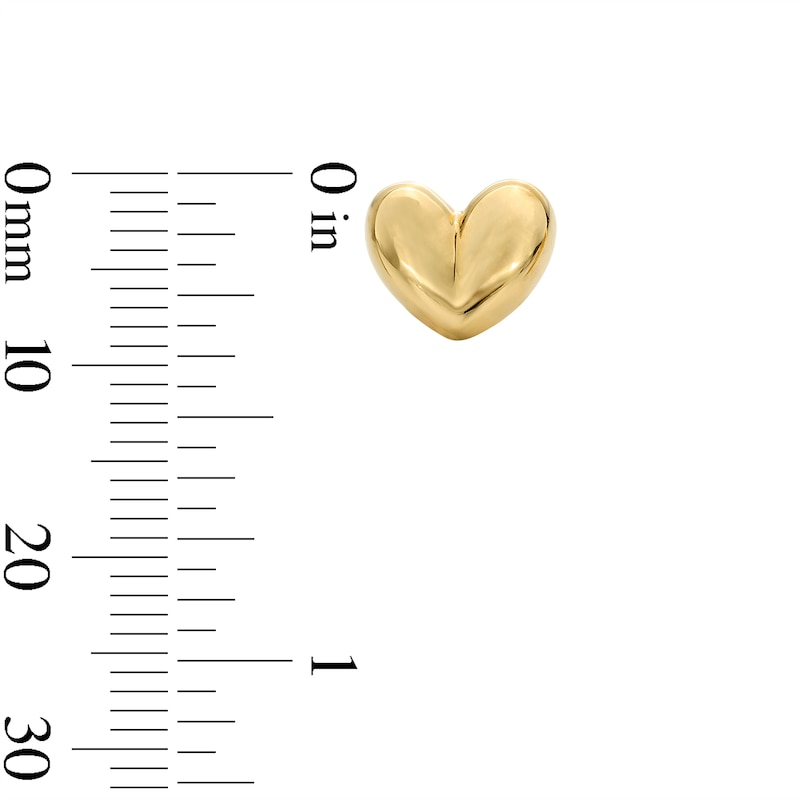 Main Image 2 of Heart Stud Earrings in Solid 14K Gold