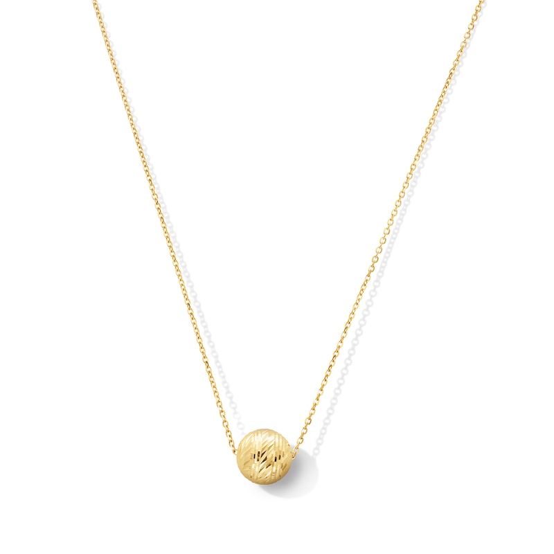 Main Image 1 of 10.0mm Bead Center Necklace in 10K Gold