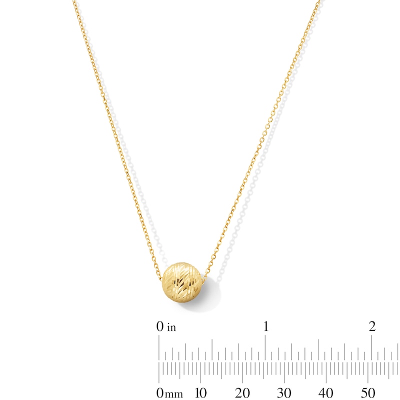 Main Image 2 of 10.0mm Bead Center Necklace in 10K Gold