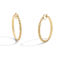 35.2mm Rope Chain Hoop Earrings in Hollow 10K Gold
