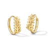 Thumbnail Image 1 of 12.7mm Leaf Huggie Hoop Earrings in Solid 10K Gold
