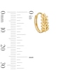 Thumbnail Image 2 of 12.7mm Leaf Huggie Hoop Earrings in Solid 10K Gold