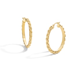 20.2mm Rope Chain Hoop Earrings in Hollow 10K Gold
