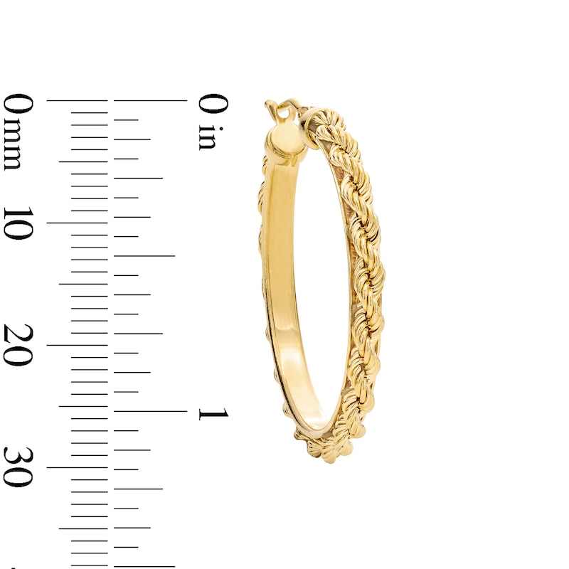 Main Image 2 of 20.2mm Rope Chain Hoop Earrings in Hollow 10K Gold