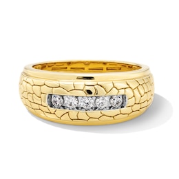 Men's 1/4 CT. T.W. Diamond Five Stone Nugget Band in 10K Gold - Size 10