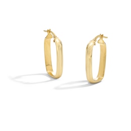 28.0mm Oblong Hoop Earrings in Hollow 10K Gold