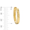 Thumbnail Image 2 of 34.0mm Diamond-Cut Reversible Inside-Out Oval Hoop Earrings in Hollow 10K Gold