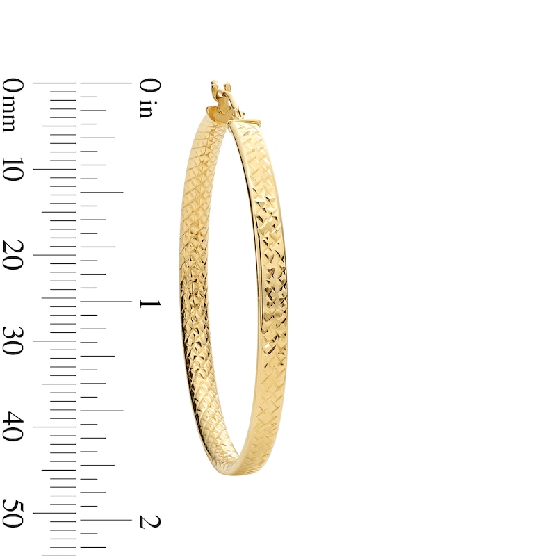 Main Image 2 of 42.8mm Diamond-Cut Hoop Earrings in Hollow 10K Gold