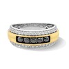 Thumbnail Image 1 of Men's 1 CT. T. W. Black and White Diamond Band in 10K Two-Tone Gold - Size 10