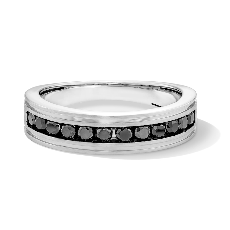 Main Image 1 of 5/8 CT. T.W. Black Diamond Band in 10K White Gold