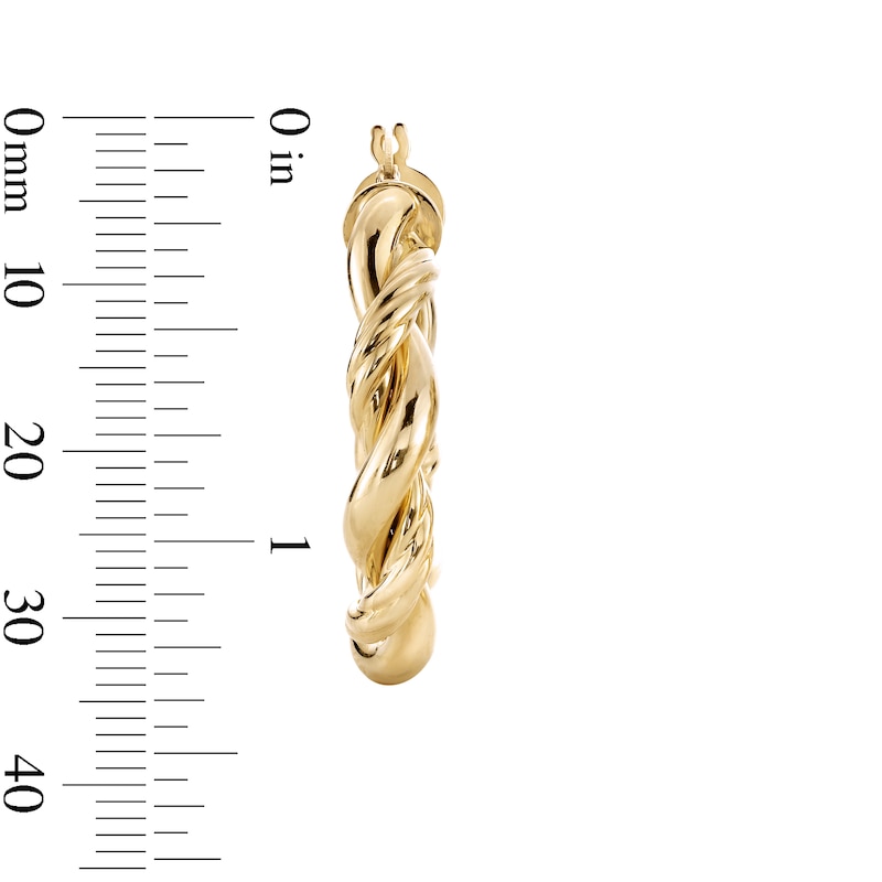 Main Image 2 of 27.0mm Twist Hoop Earrings in Hollow 10K Gold