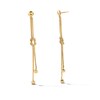 Thumbnail Image 1 of Knotted Dangle Earrings in Hollow 10K Gold