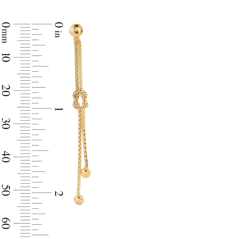 Main Image 2 of Knotted Dangle Earrings in Hollow 10K Gold