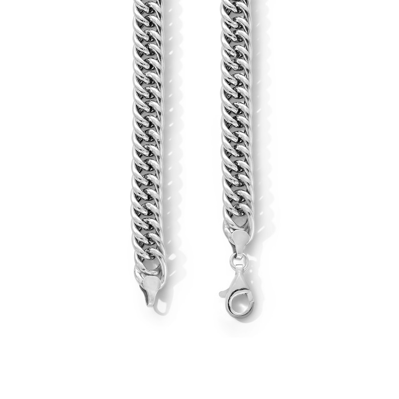 Main Image 2 of 10.0mm Double Curb Chain Necklace in Hollow Sterling Silver - 22”