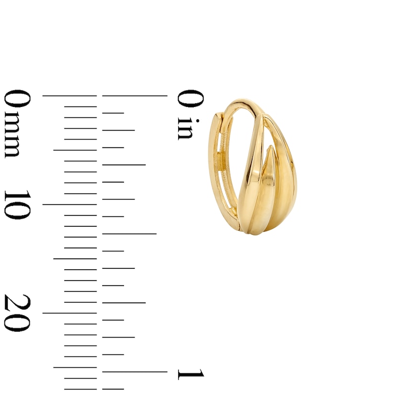 Main Image 2 of Tapered Huggie Hoop Earrings in Solid 10K Gold