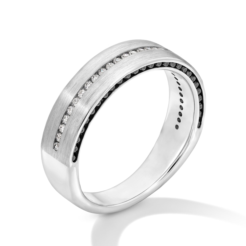 Main Image 2 of 5/8 CT. T.W. Black and White Diamond Channel-Set Band in 10K White Gold