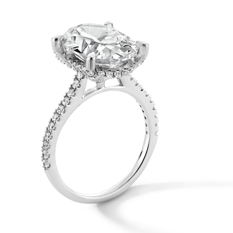 Main Image 3 of 6-1/2 CT. T.W. Oval Certified Lab-Grown Diamond Engagement Ring in 14K White Gold (F/VS2)