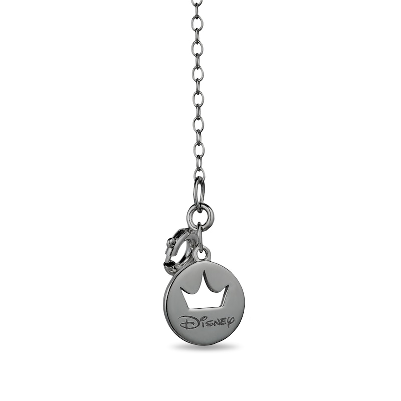 Main Image 2 of Enchanted Disney Villains Maleficent Onyx and 1/8 CT. T.W. Diamond Castle Pendant in Black Sterling Silver - 19"