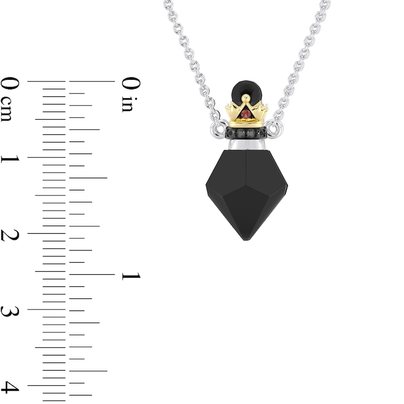 Main Image 3 of Enchanted Disney Villains Evil Queen Onyx, Garnet and Black Diamond Accent Dagger Necklace in Sterling Silver - 20"