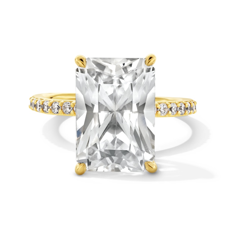 Main Image 1 of 6-1/4 CT. T.W. Radiant-Cut Certified Lab-Grown Diamond Engagement Ring in 14K Gold (F/VS2)