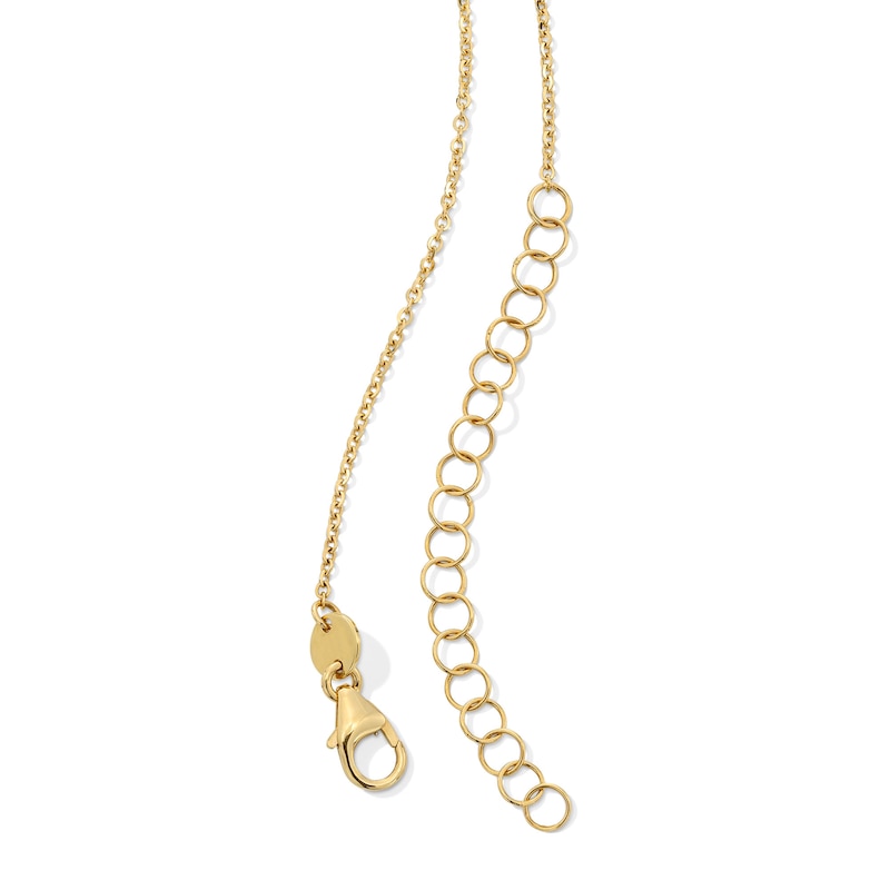 Main Image 2 of Diamond-Cut Cube and Round Bead Station “Y” Necklace in 10K Gold