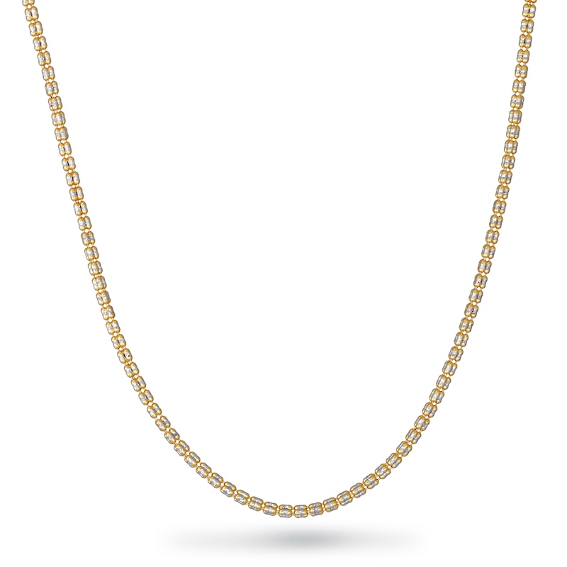 Main Image 1 of 3.5mm Diamond-Cut Ice Bead Chain Necklace in Solid 10K Two-Tone Gold
