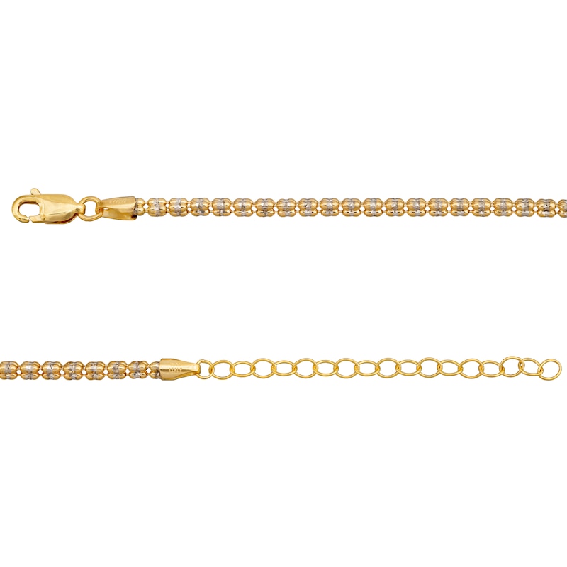 Main Image 2 of 3.5mm Diamond-Cut Ice Bead Chain Necklace in Solid 10K Two-Tone Gold