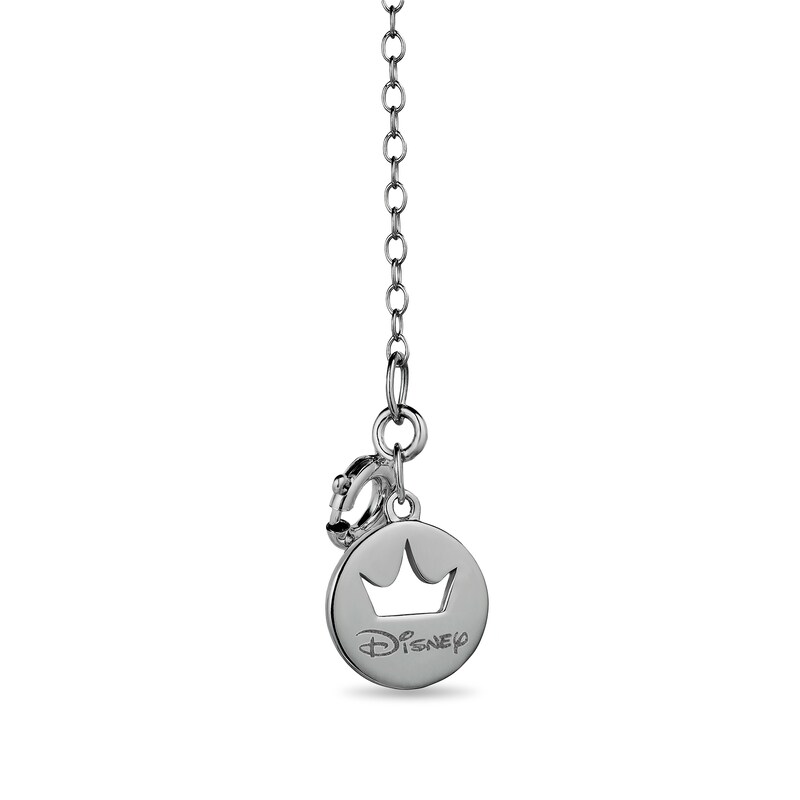 Main Image 2 of Enchanted Disney Villains Jafar Heart-Shaped Onyx, Garnet and Black Diamond Snake Pendant in Black Sterling Silver - 19"
