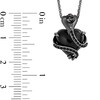 Thumbnail Image 3 of Enchanted Disney Villains Jafar Heart-Shaped Onyx, Garnet and Black Diamond Snake Pendant in Black Sterling Silver - 19"