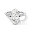 Thumbnail Image 1 of 7 CT. T.W. Oval Certified Lab-Grown Diamond Scallop Shank Engagement Ring in 14K White Gold (F/VS2)