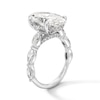 Thumbnail Image 2 of 7 CT. T.W. Oval Certified Lab-Grown Diamond Scallop Shank Engagement Ring in 14K White Gold (F/VS2)