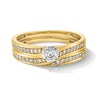 Thumbnail Image 1 of 1/2 CT. T.W. Certified Lab-Grown Diamond Bypass Ribbon Wedding Ensemble in 10K Gold (F/SI2) - Size 7 and 10