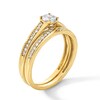 Thumbnail Image 3 of 1/2 CT. T.W. Certified Lab-Grown Diamond Bypass Ribbon Wedding Ensemble in 10K Gold (F/SI2) - Size 7 and 10