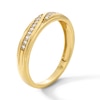 Thumbnail Image 4 of 1/2 CT. T.W. Certified Lab-Grown Diamond Bypass Ribbon Wedding Ensemble in 10K Gold (F/SI2) - Size 7 and 10
