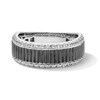 Thumbnail Image 1 of Men's 1/2 CT. T.W. Diamond Edge Textured Band in 10K White Gold and Black Rhodium - Size 10
