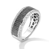 Thumbnail Image 2 of Men's 1/2 CT. T.W. Diamond Edge Textured Band in 10K White Gold and Black Rhodium - Size 10
