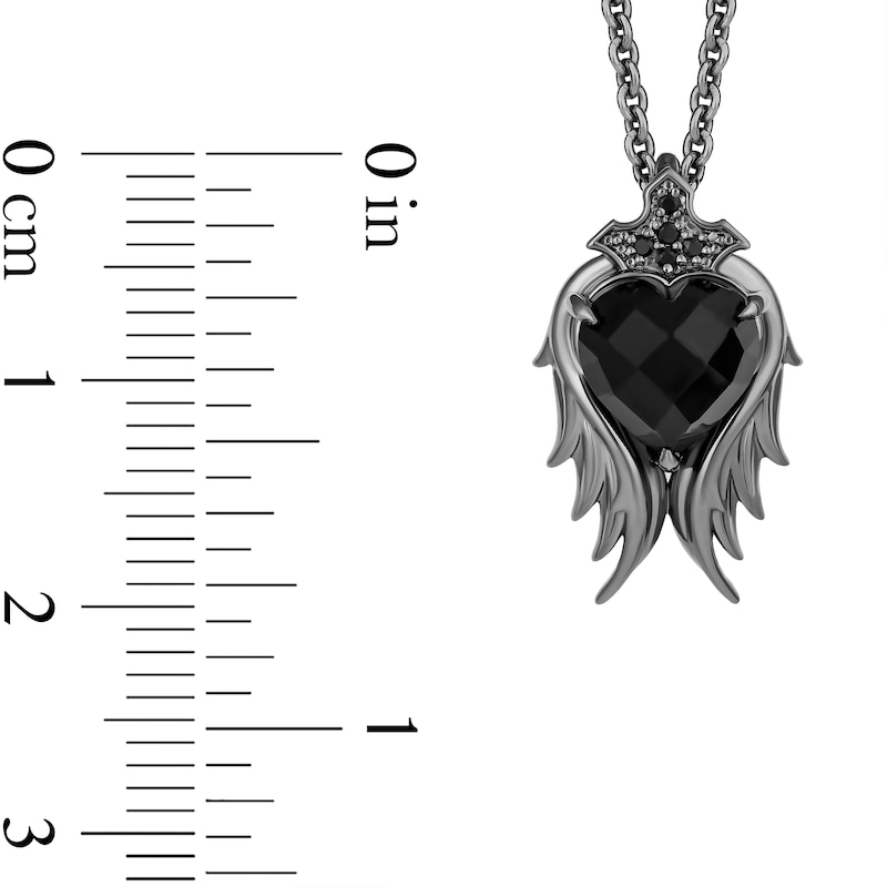 Main Image 6 of Enchanted Disney Villains Maleficent Onyx and Black Diamond Wings Pendant and Stud Earrings Set in Black Sterling Silver
