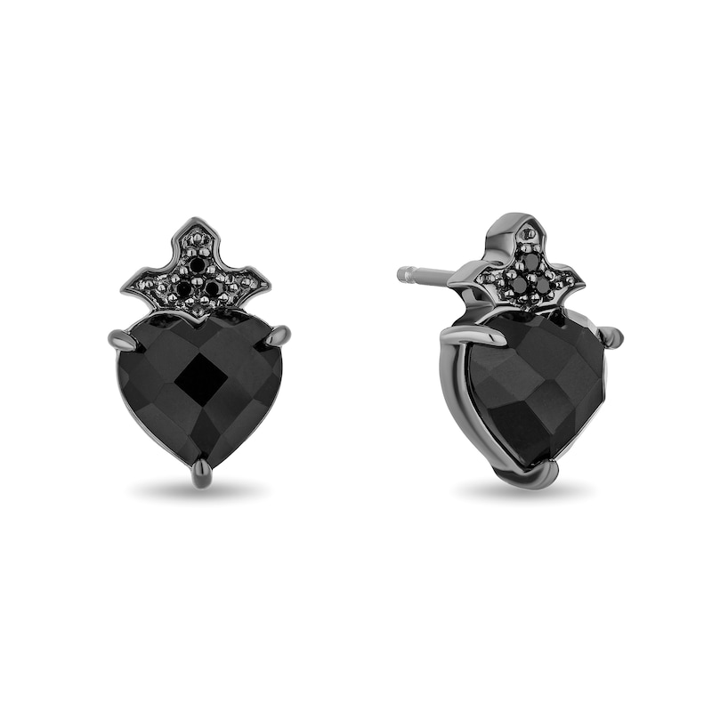 Main Image 8 of Enchanted Disney Villains Maleficent Onyx and Black Diamond Wings Pendant and Stud Earrings Set in Black Sterling Silver