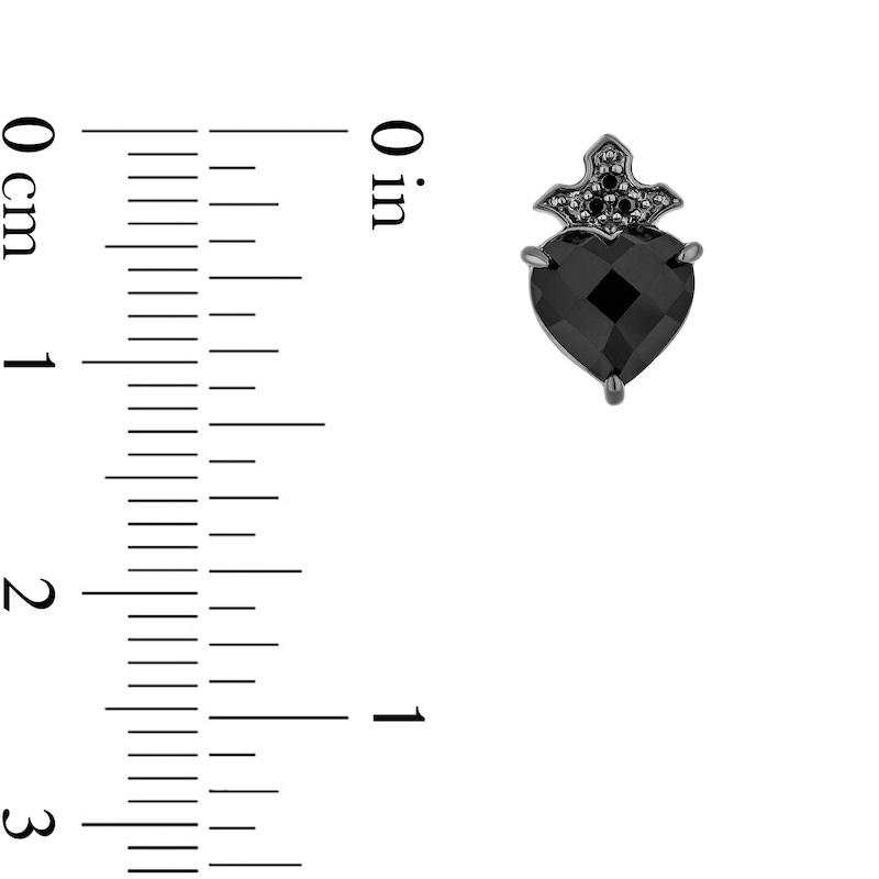 Main Image 9 of Enchanted Disney Villains Maleficent Onyx and Black Diamond Wings Pendant and Stud Earrings Set in Black Sterling Silver