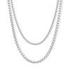 Thumbnail Image 1 of Rolo Box Chain Necklace Set in Solid Stainless Steel - 20” and 22”