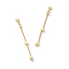 Thumbnail Image 1 of Cube Station Chain Drop Earrings in Hollow 10K Gold