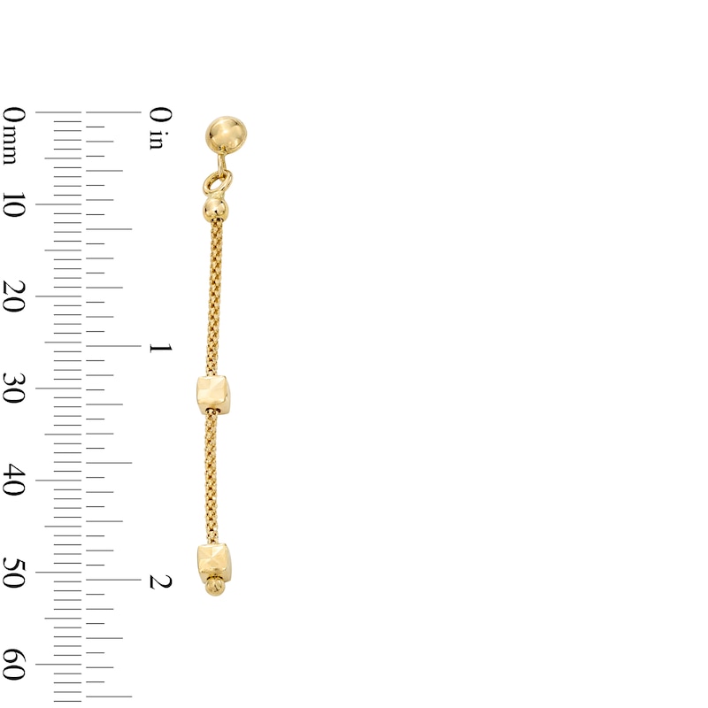 Main Image 2 of Cube Station Chain Drop Earrings in Hollow 10K Gold