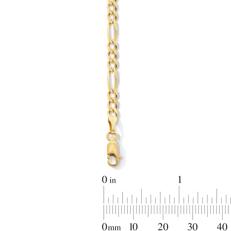 Main Image 2 of 4.0mm Concave Figaro Chain Necklace in Solid 14K Gold - 24”