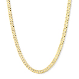 6.9mm Flat Concave Curb Chain Necklace in Solid 14K Gold - 20”