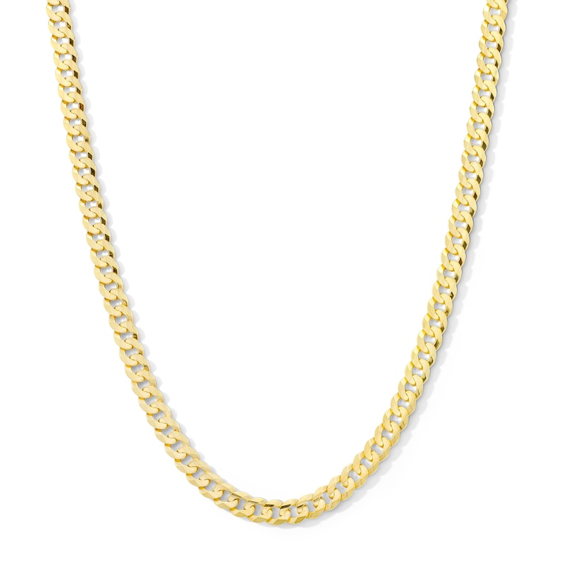 Main Image 1 of 6.9mm Flat Concave Curb Chain Necklace in Solid 14K Gold - 20”