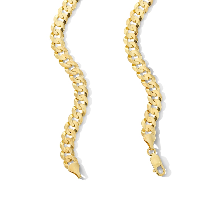 Main Image 2 of 9.5mm Flat Concave Curb Chain Necklace in Solid 14K Gold - 22”