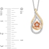 Thumbnail Image 3 of Enchanted Disney Rapunzel 1/8 CT. T.W. Diamond Flower Double Teardrop Pendant in Sterling Silver and 10K Two-Tone Gold