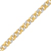 Thumbnail Image 1 of 8.2mm Diamond-Cut Miami Cuban Curb Chain Bracelet in Hollow 14K Two-Tone Gold - 7.5"