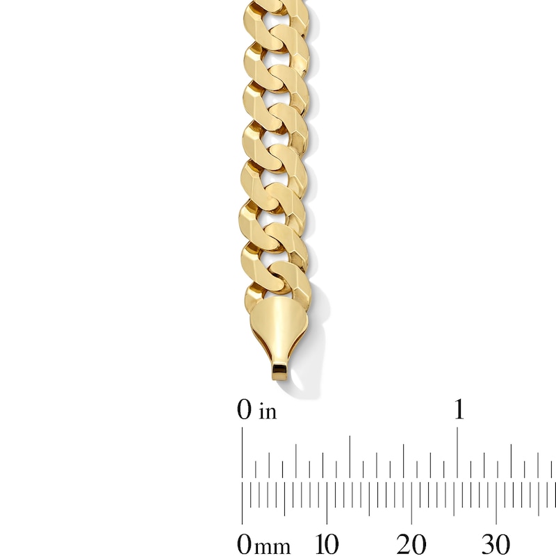 Main Image 2 of 6.9mm Flat Concave Curb Chain Bracelet in Solid 10K Gold - 8.5”