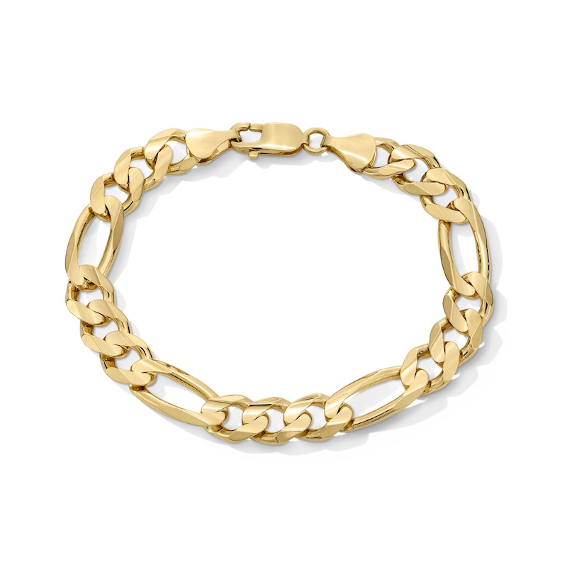 Main Image 1 of 9.5mm Concave Figaro Chain Bracelet in Solid 10K Gold - 8.5"